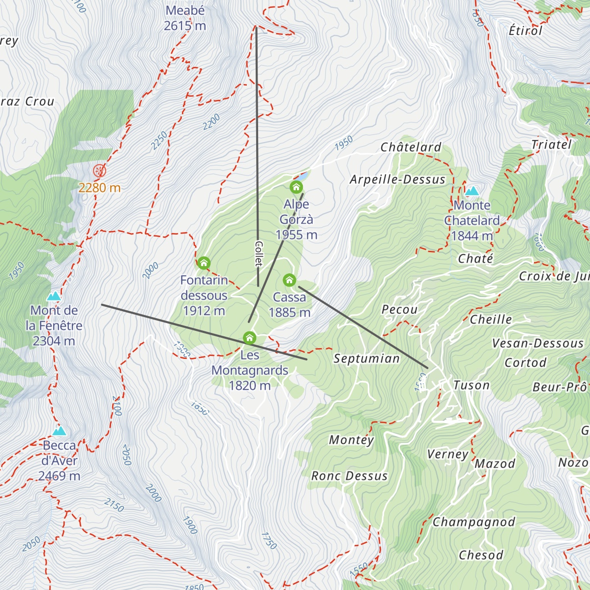 La Montanara map
