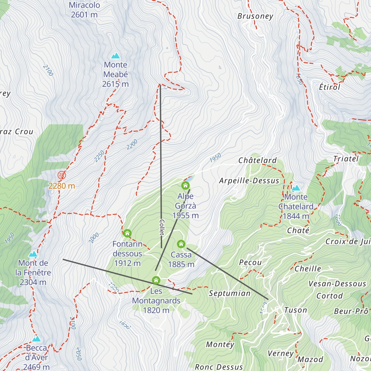 Alpe Gorzà map