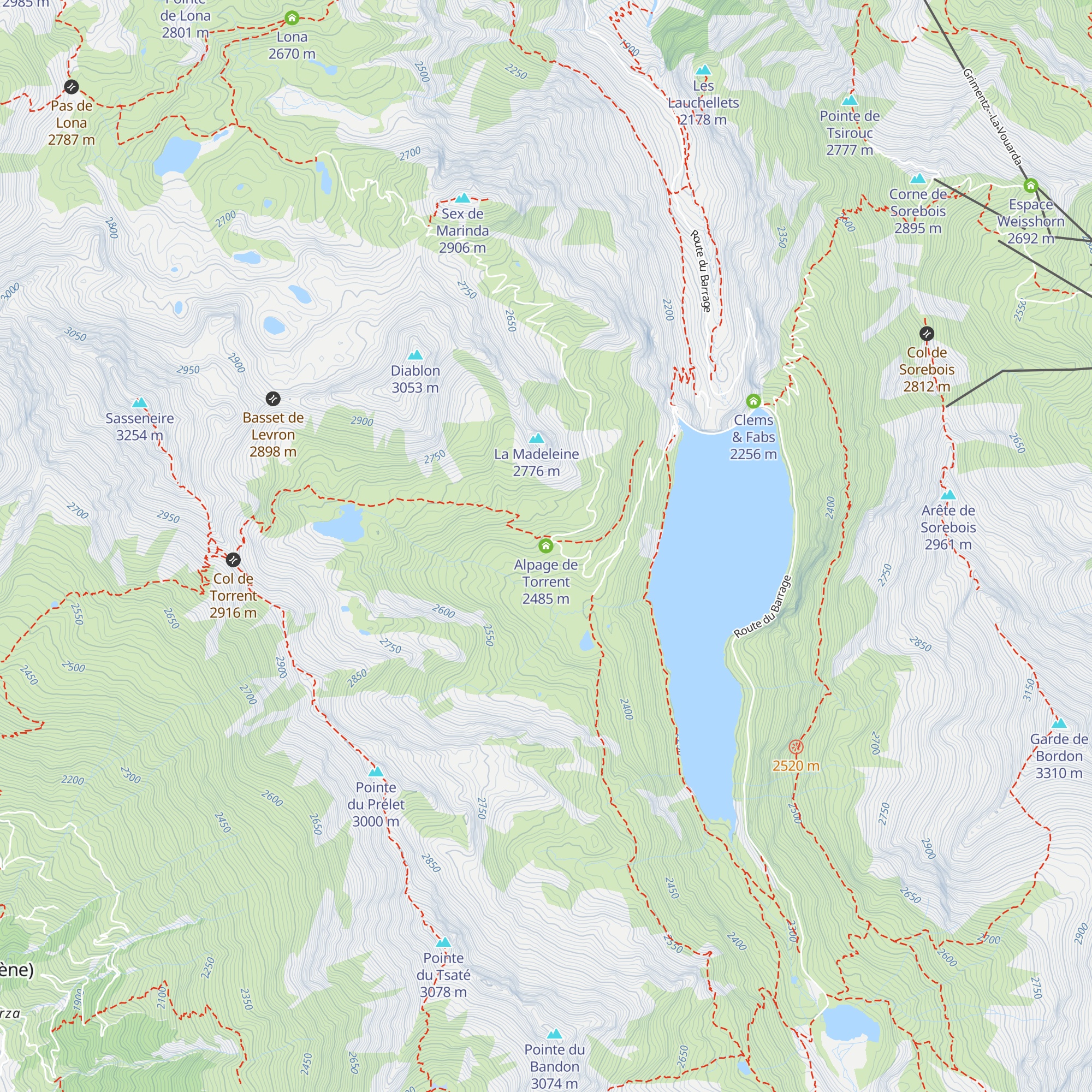 Alpage de Torrent map