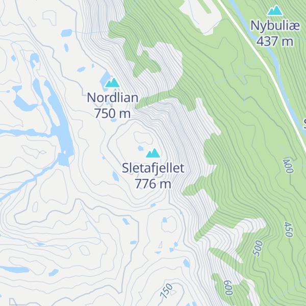 Map of Sletafjellet