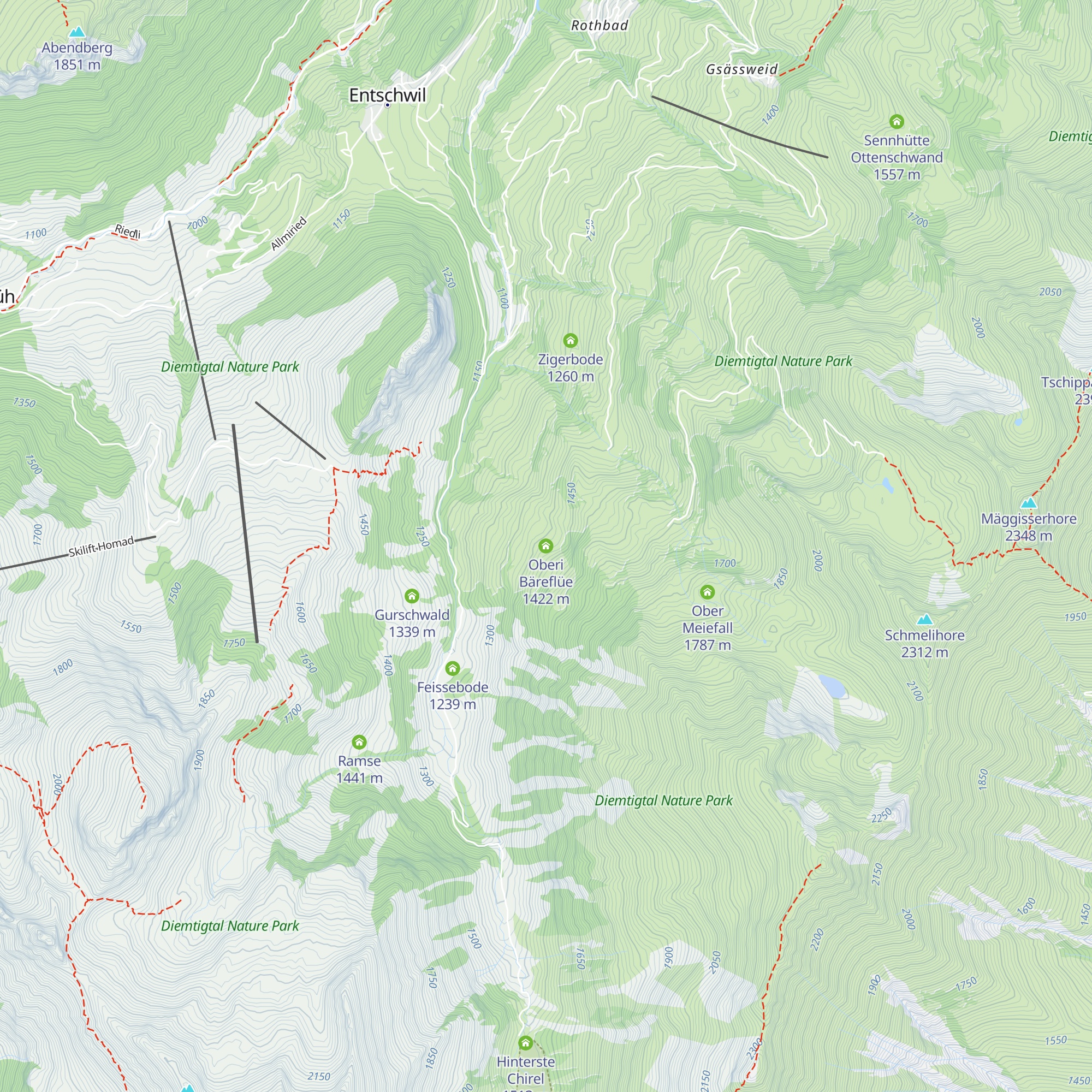 Oberi Bäreflüe map