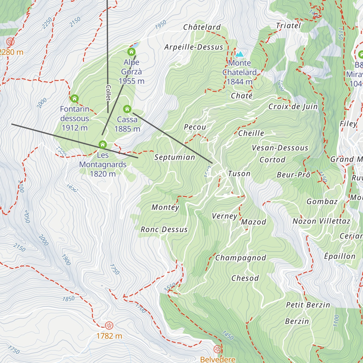 Casa Alpina Maria Nivis map