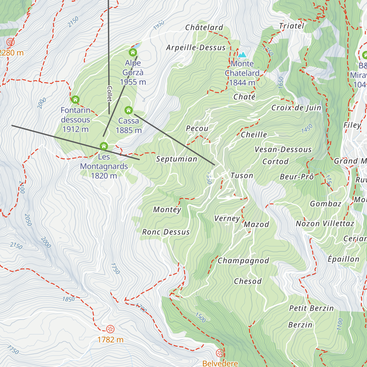 Casa Alpina Maria Nivis map
