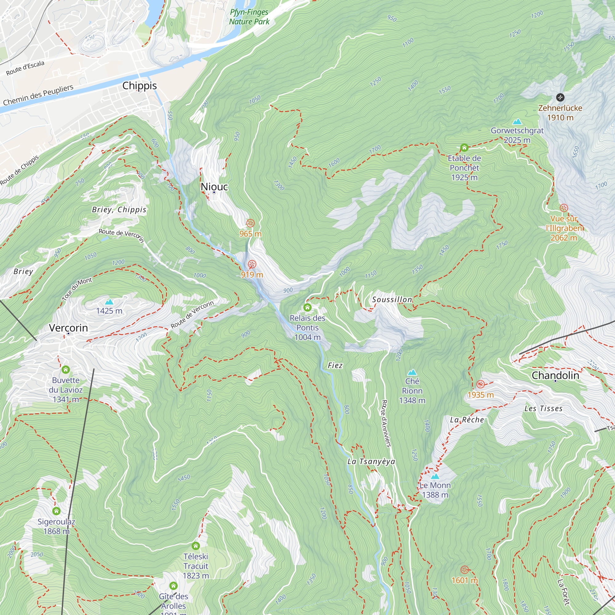 Relais des Pontis map
