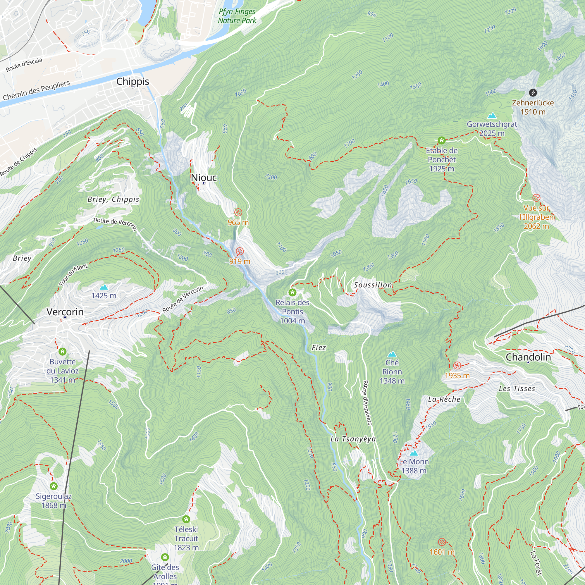 Relais des Pontis map