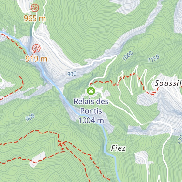 Map of Relais des Pontis