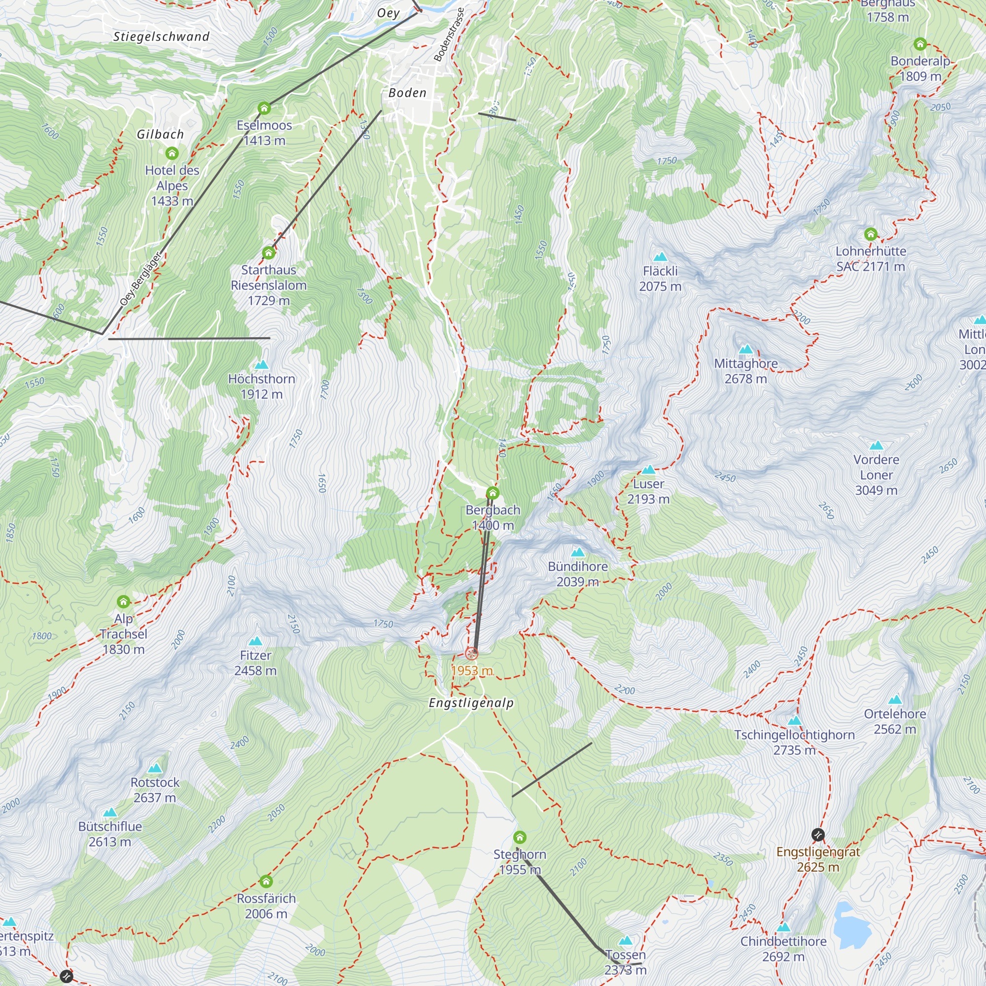 Bergbach map