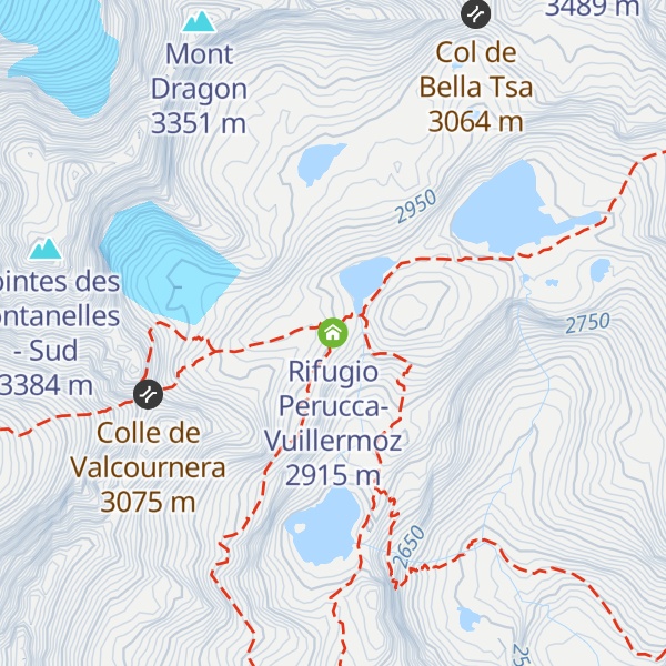 Map of Rifugio Perucca-Vuillermoz