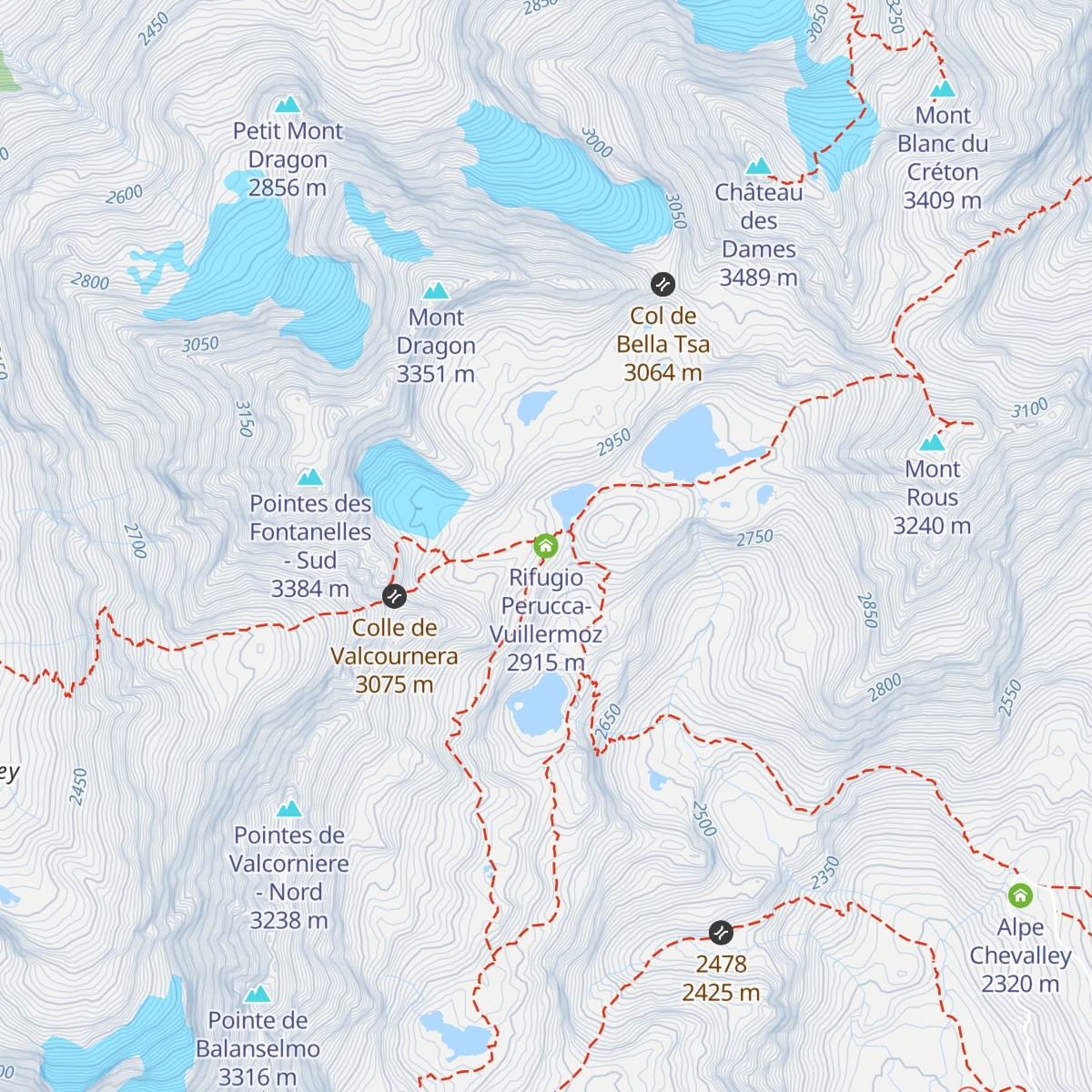 Rifugio Perucca-Vuillermoz map