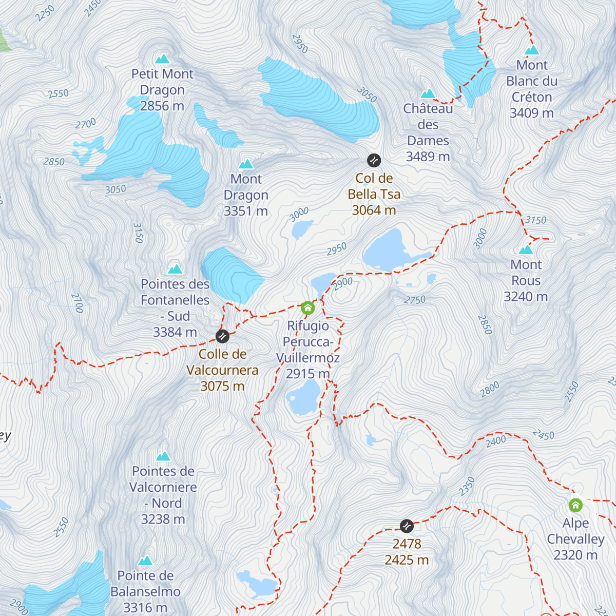 Rifugio Perucca-Vuillermoz map