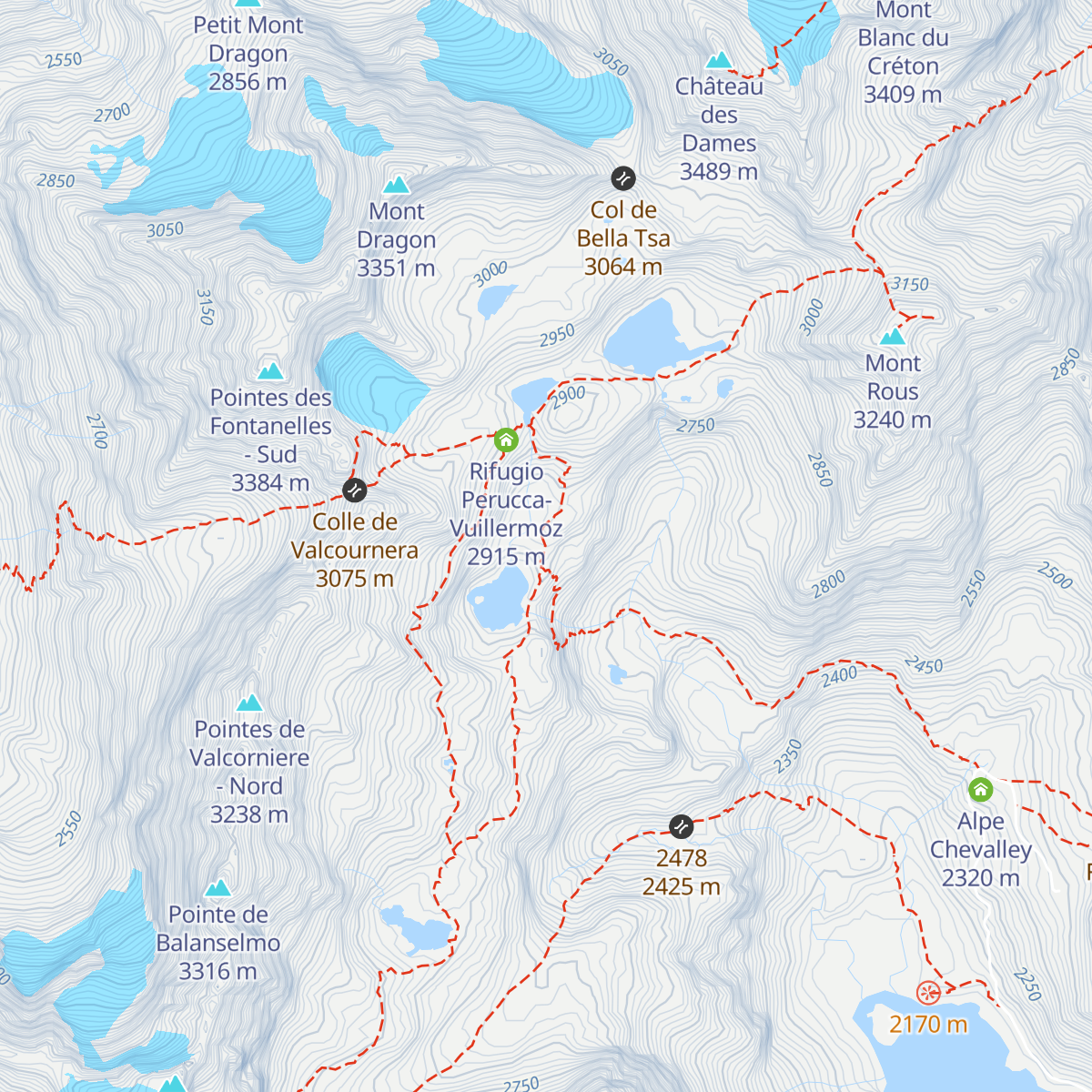 Bivacco Duccio Manenti map
