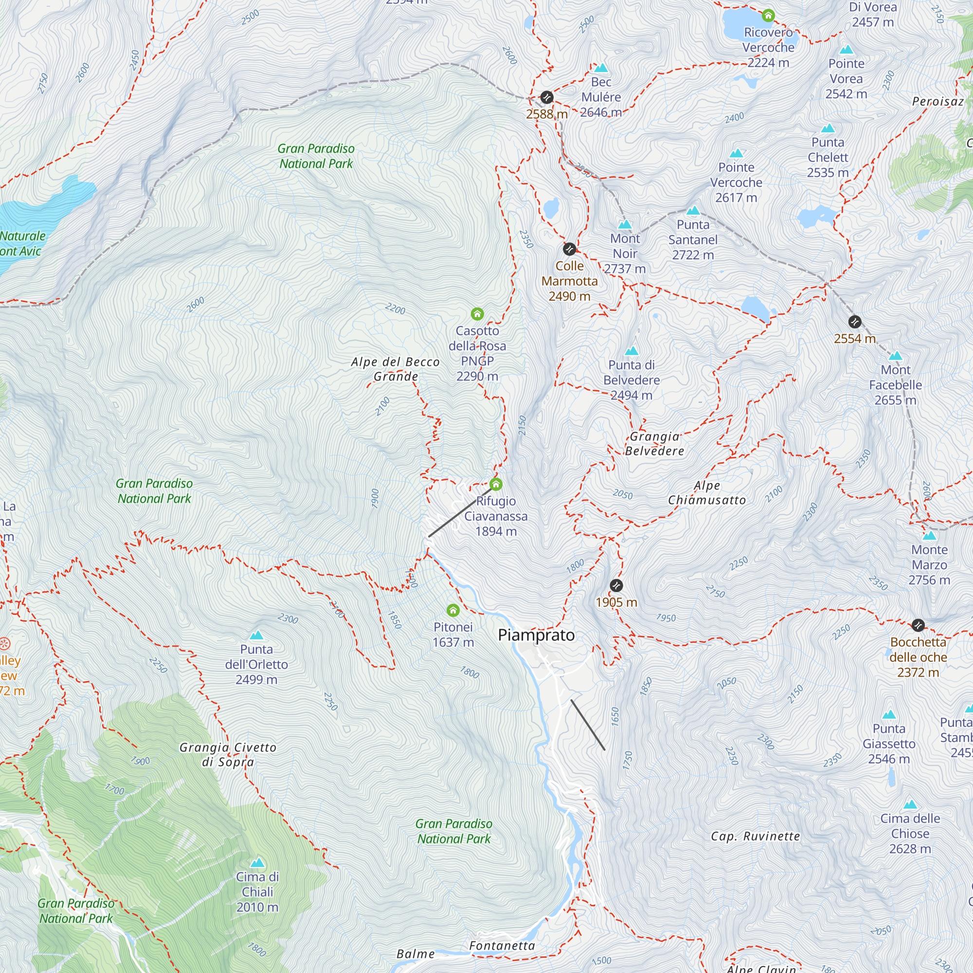 Rifugio Ciavanassa map