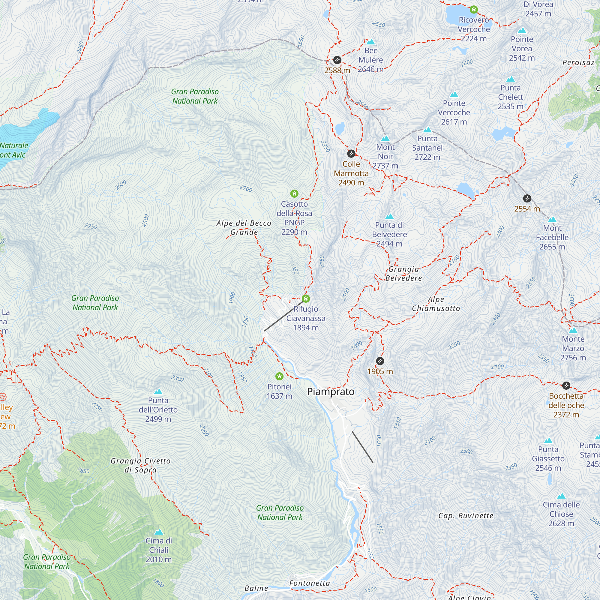 Rifugio Ciavanassa map