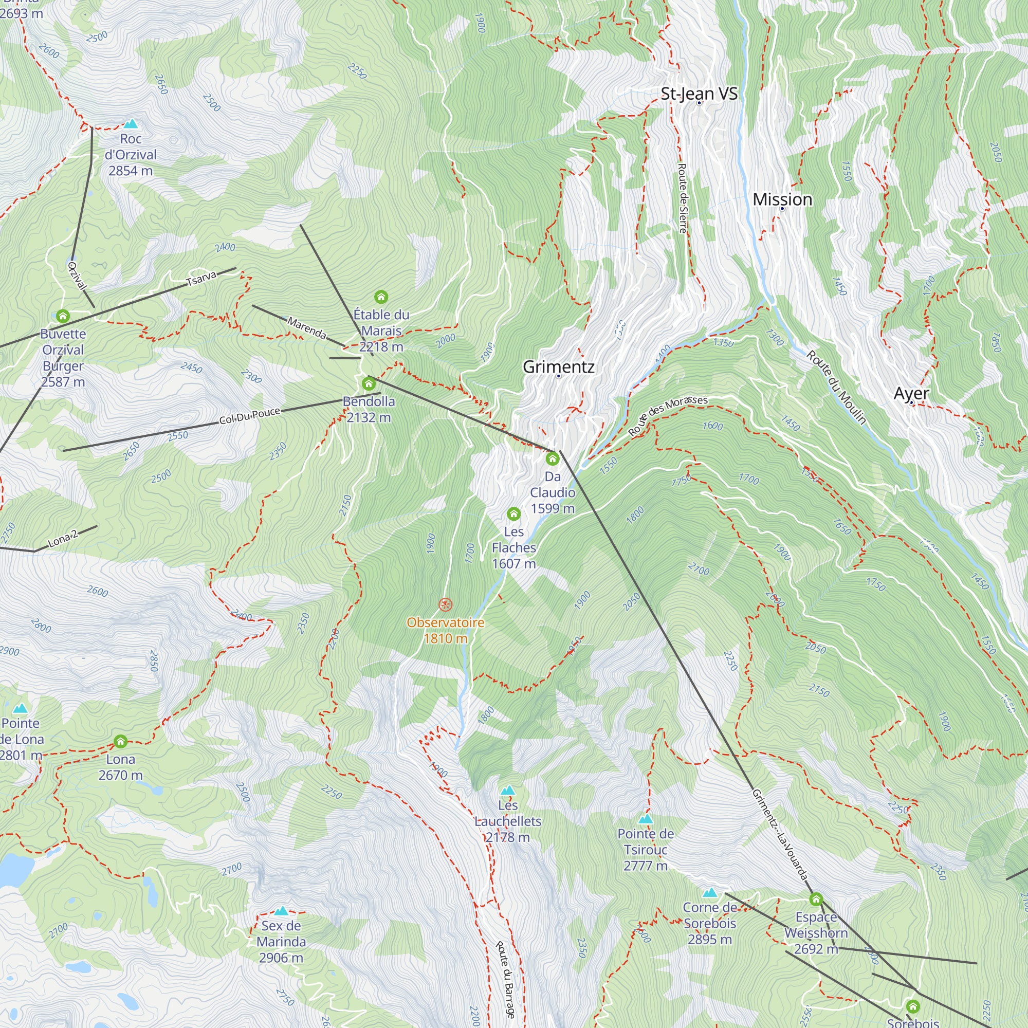 Les Flaches map