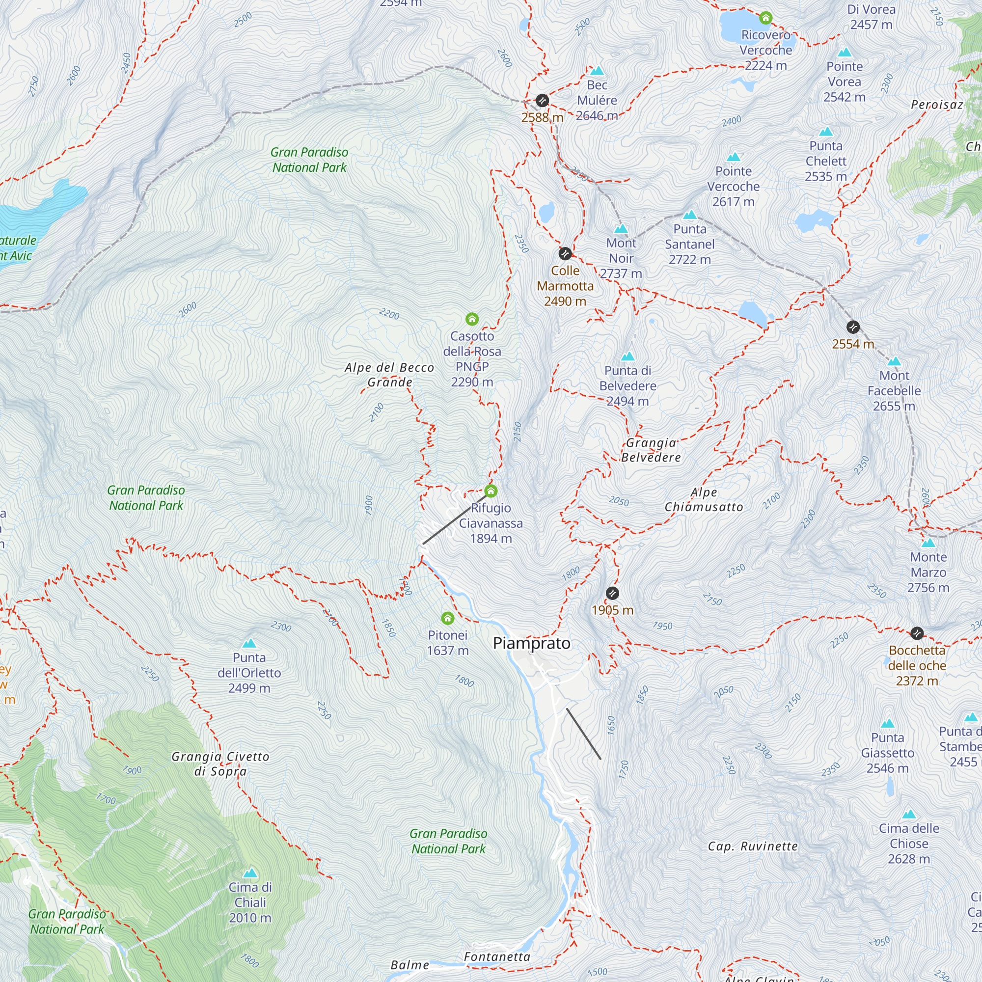 Rifugio Ciavanassa map