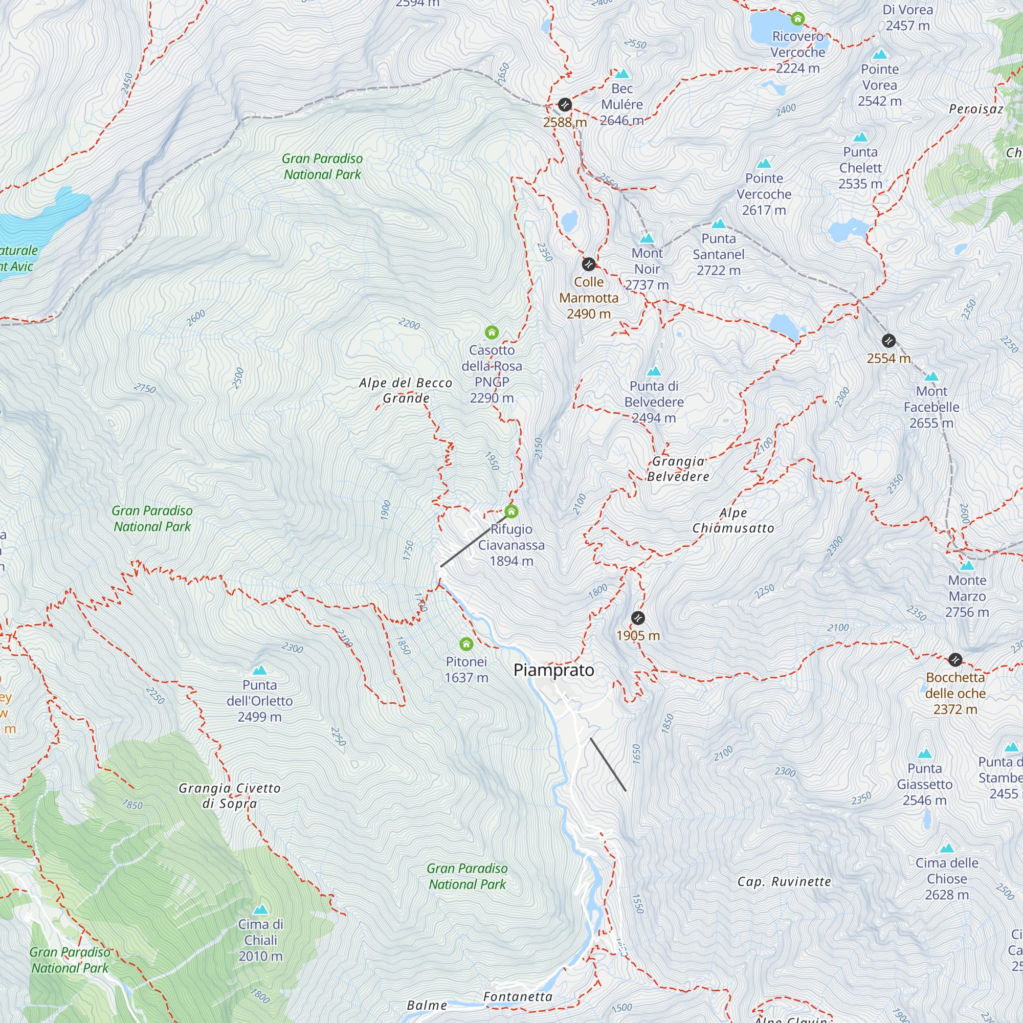 Rifugio Ciavanassa map