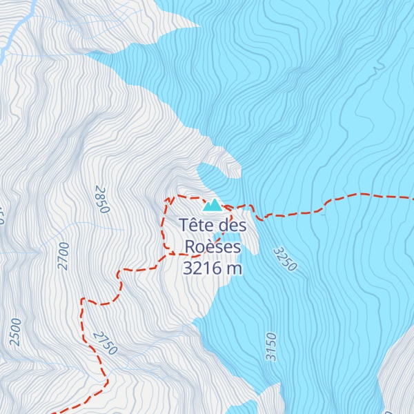 Map of Bivacco Tête des Roses