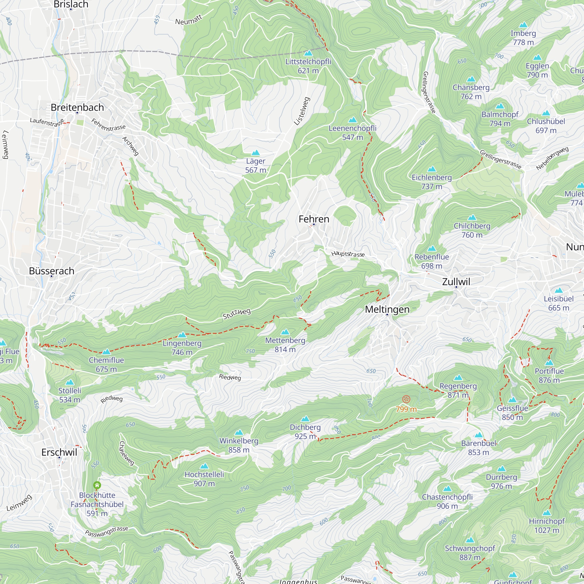 Waldhütte Riedbächli map