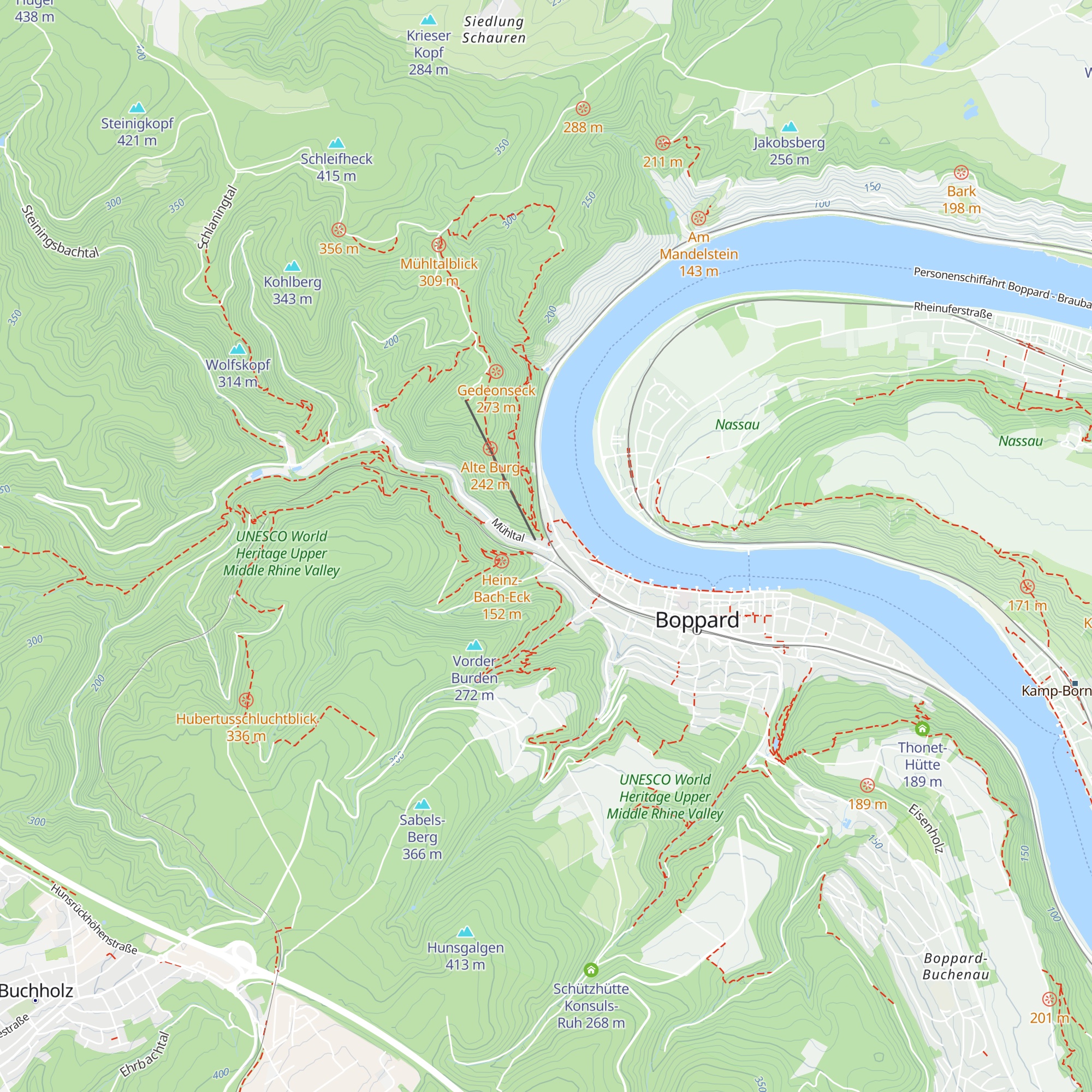 Hütte anders Boppard map