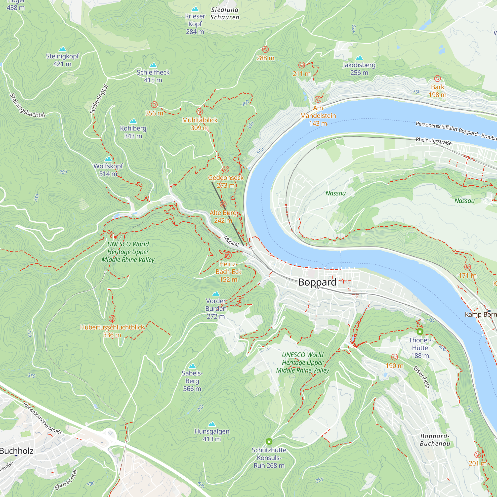 Hütte anders Boppard map