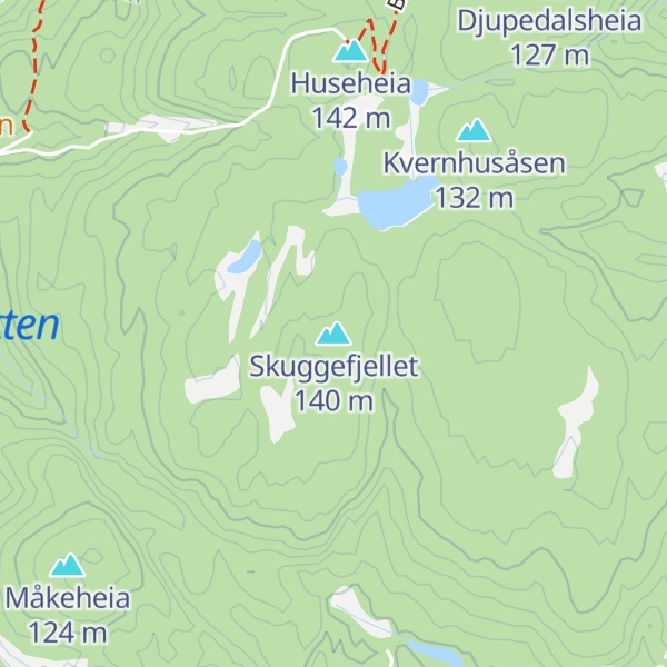 Map of Skuggefjellet