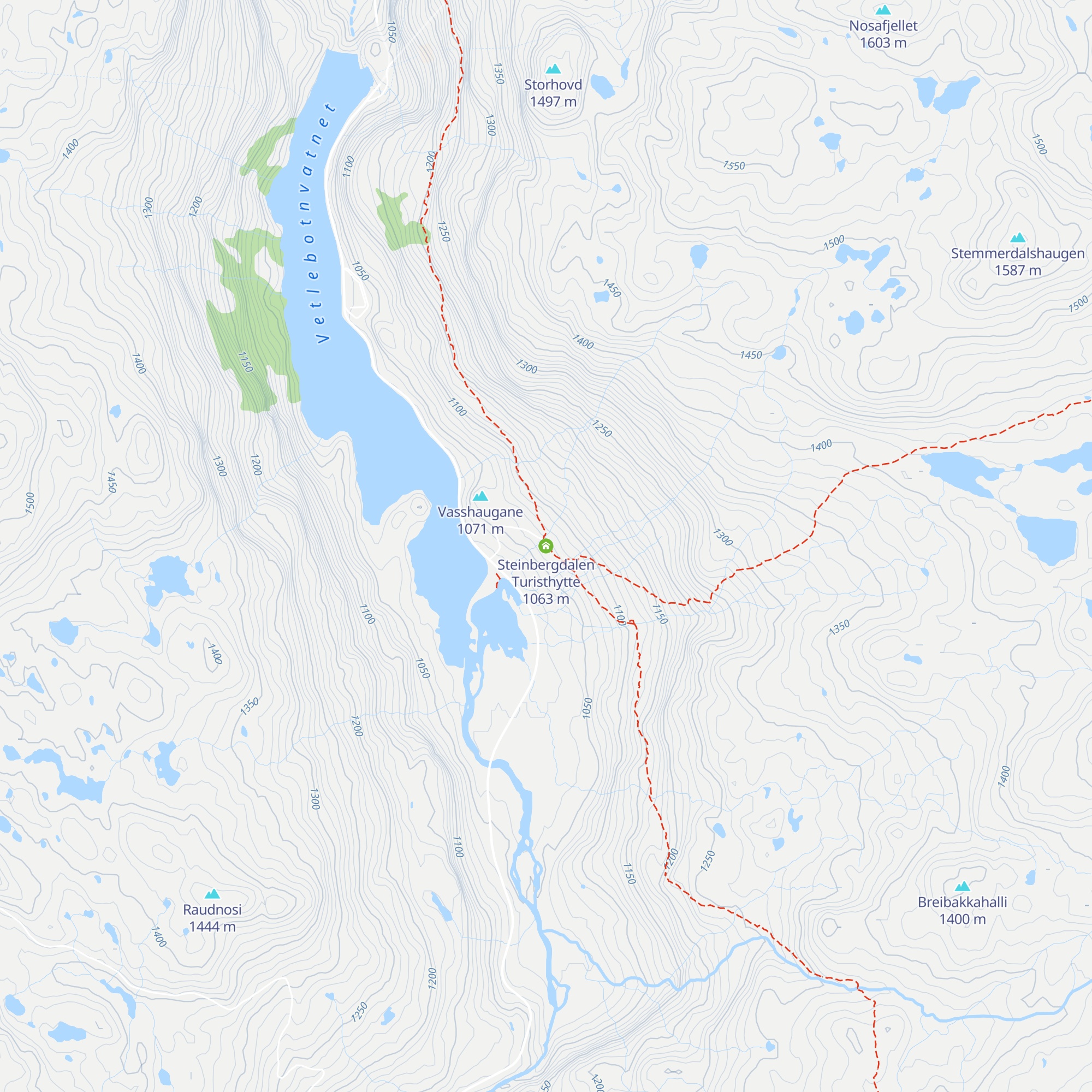 Steinbergdalen Turisthytte map