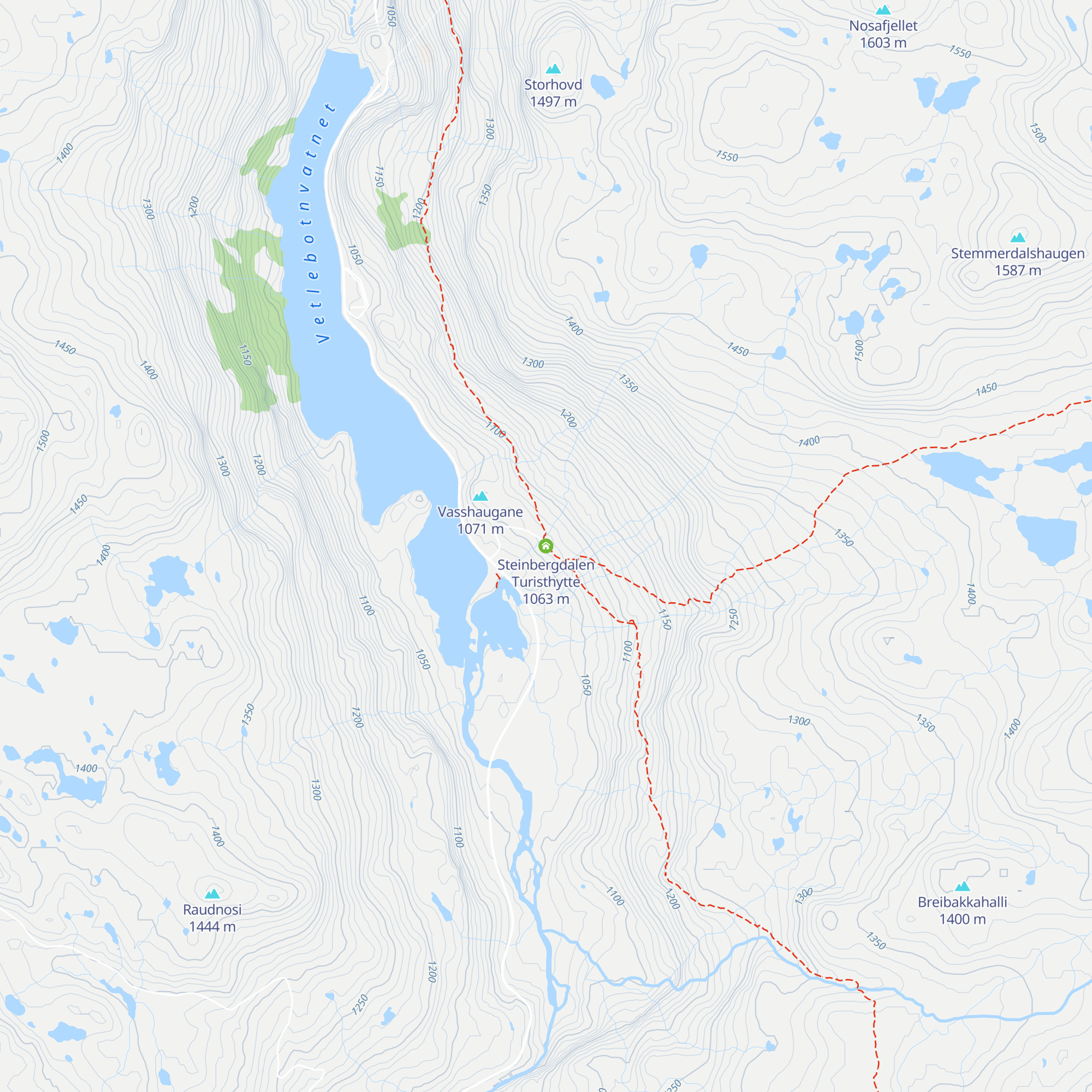 Steinbergdalen Turisthytte map