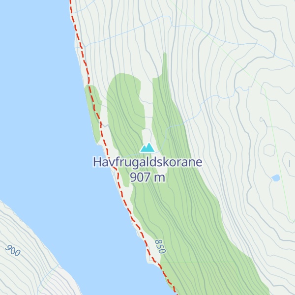 Map of Havfrugaldskorane