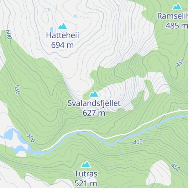 Map of Svalandsfjellet