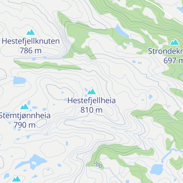 Map of Hestefjellheia