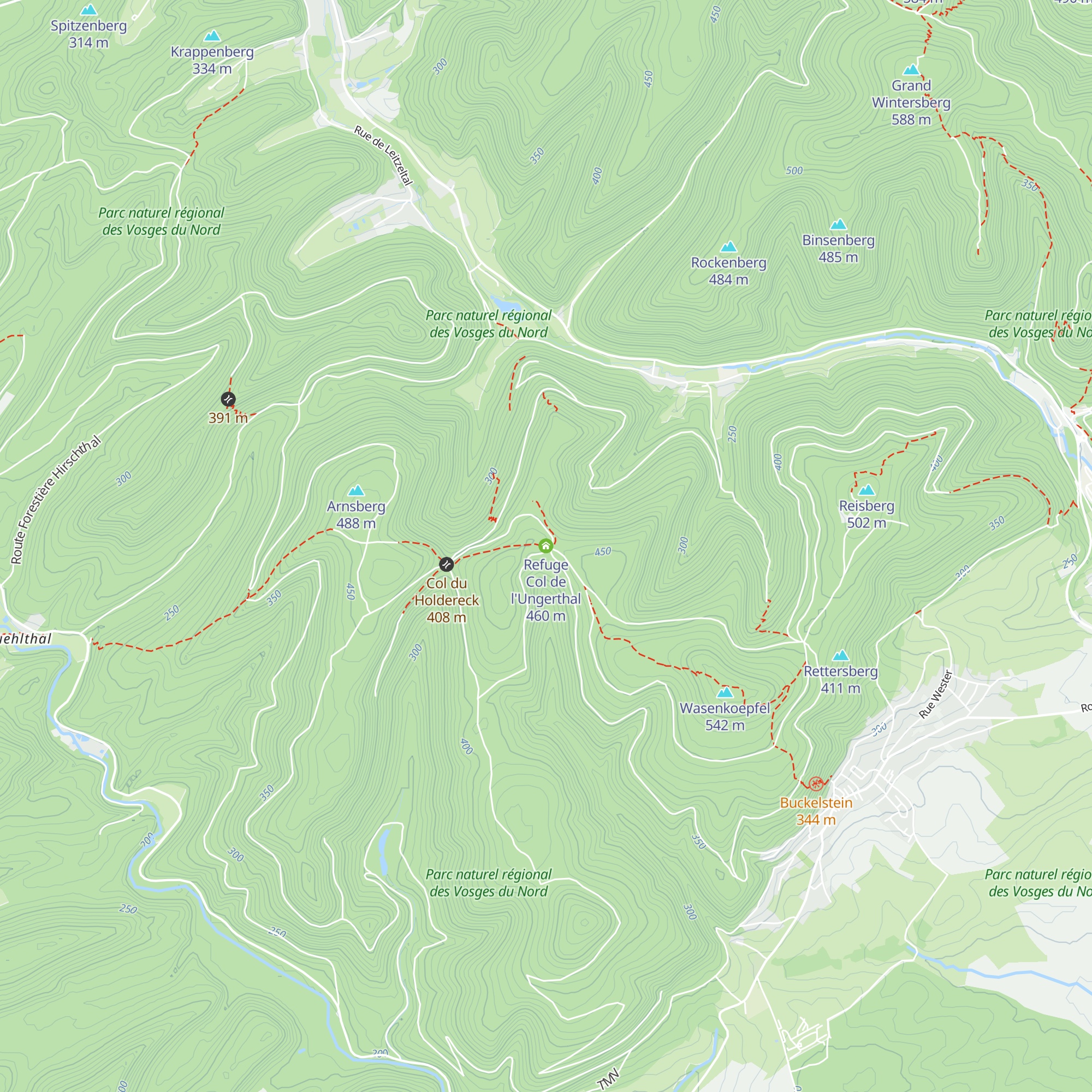Refuge Col de l'Ungerthal map