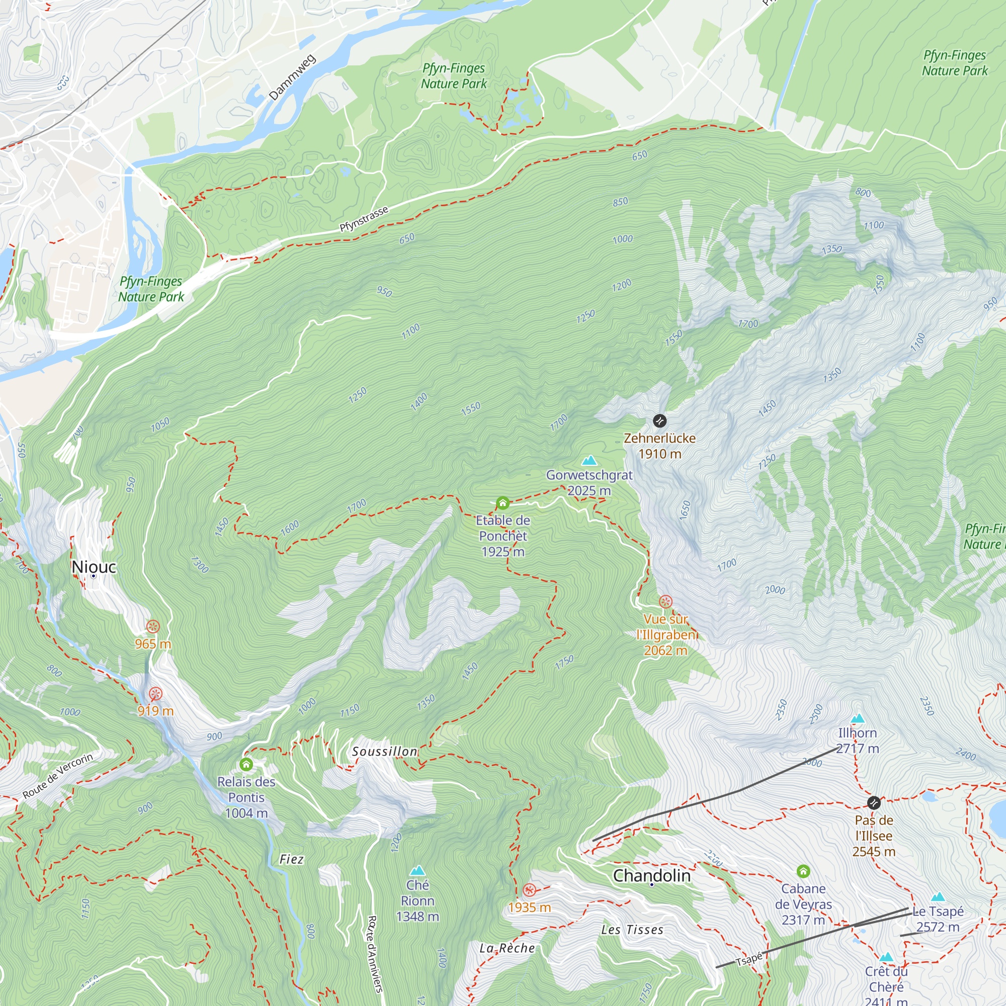 Etable de Ponchèt map