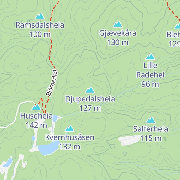 Map of Djupedalsheia