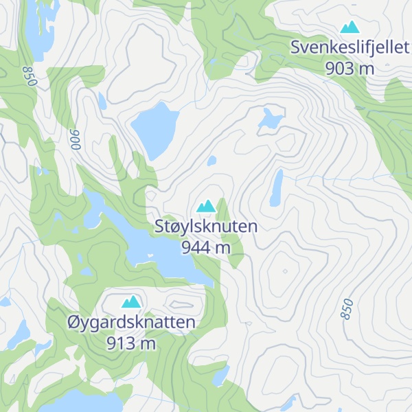 Map of Støylsknuten