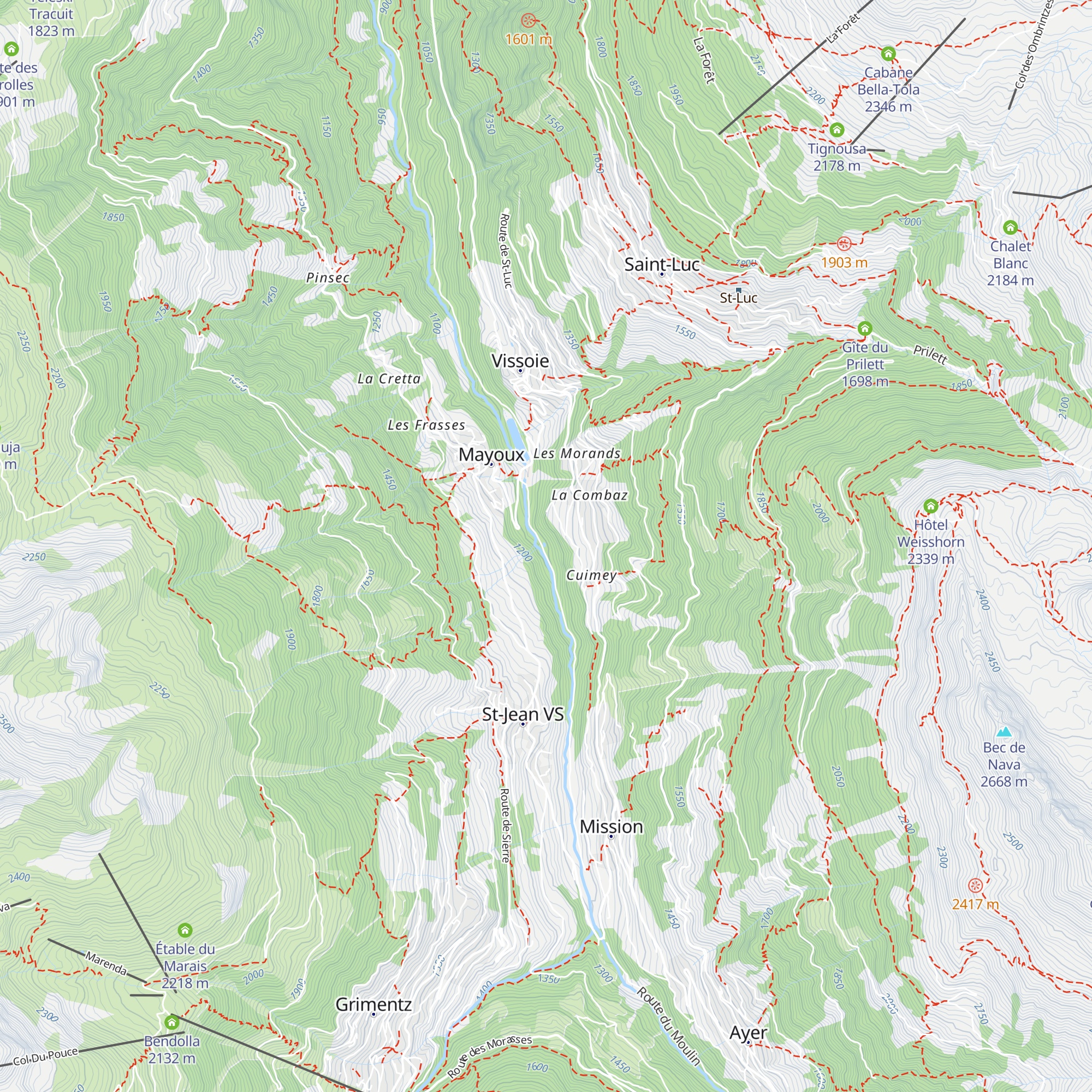Irlettaz map