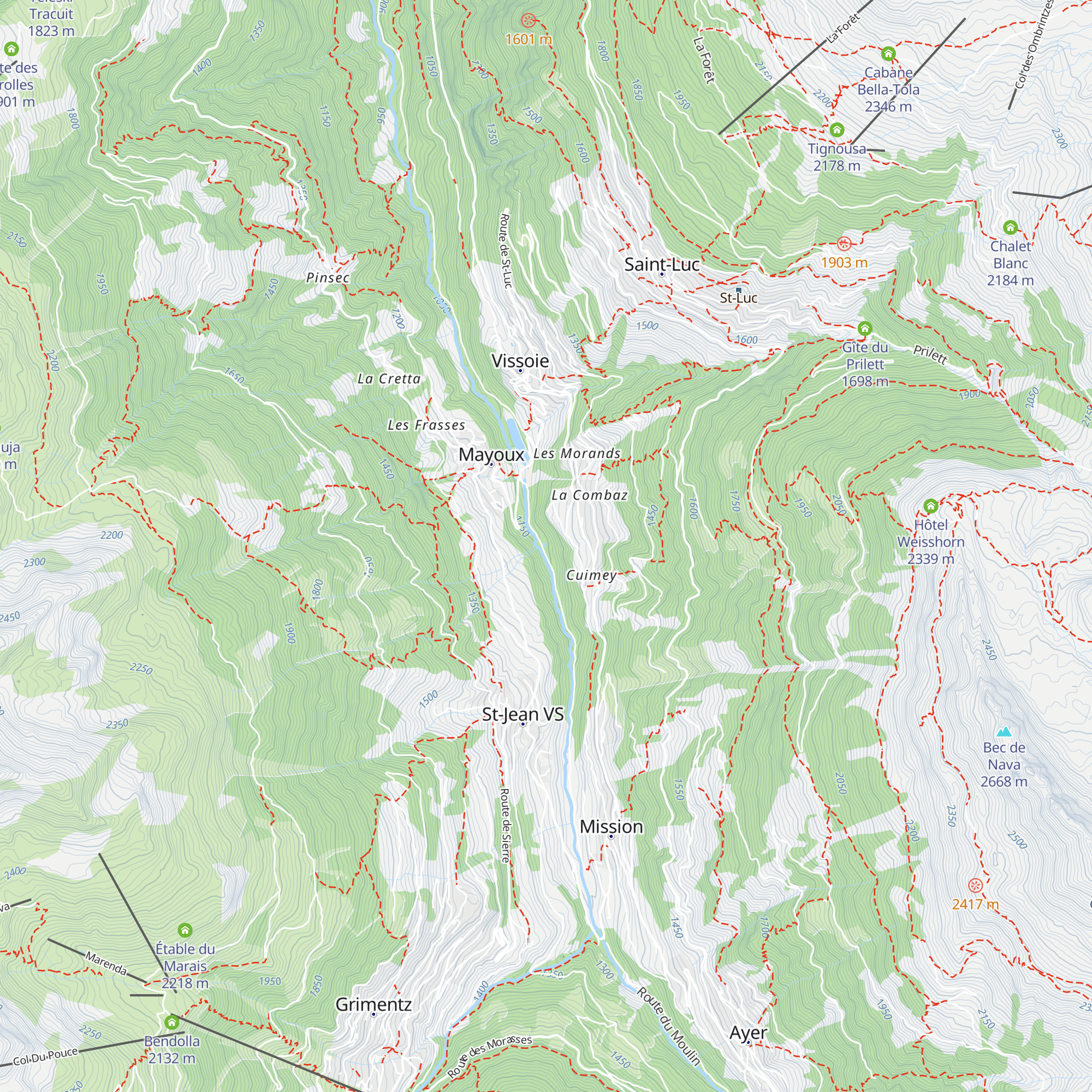 Irlettaz map
