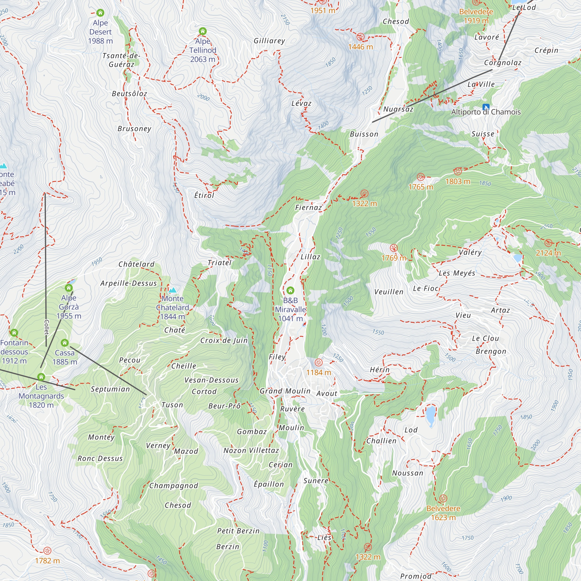 B&B Miravalle map