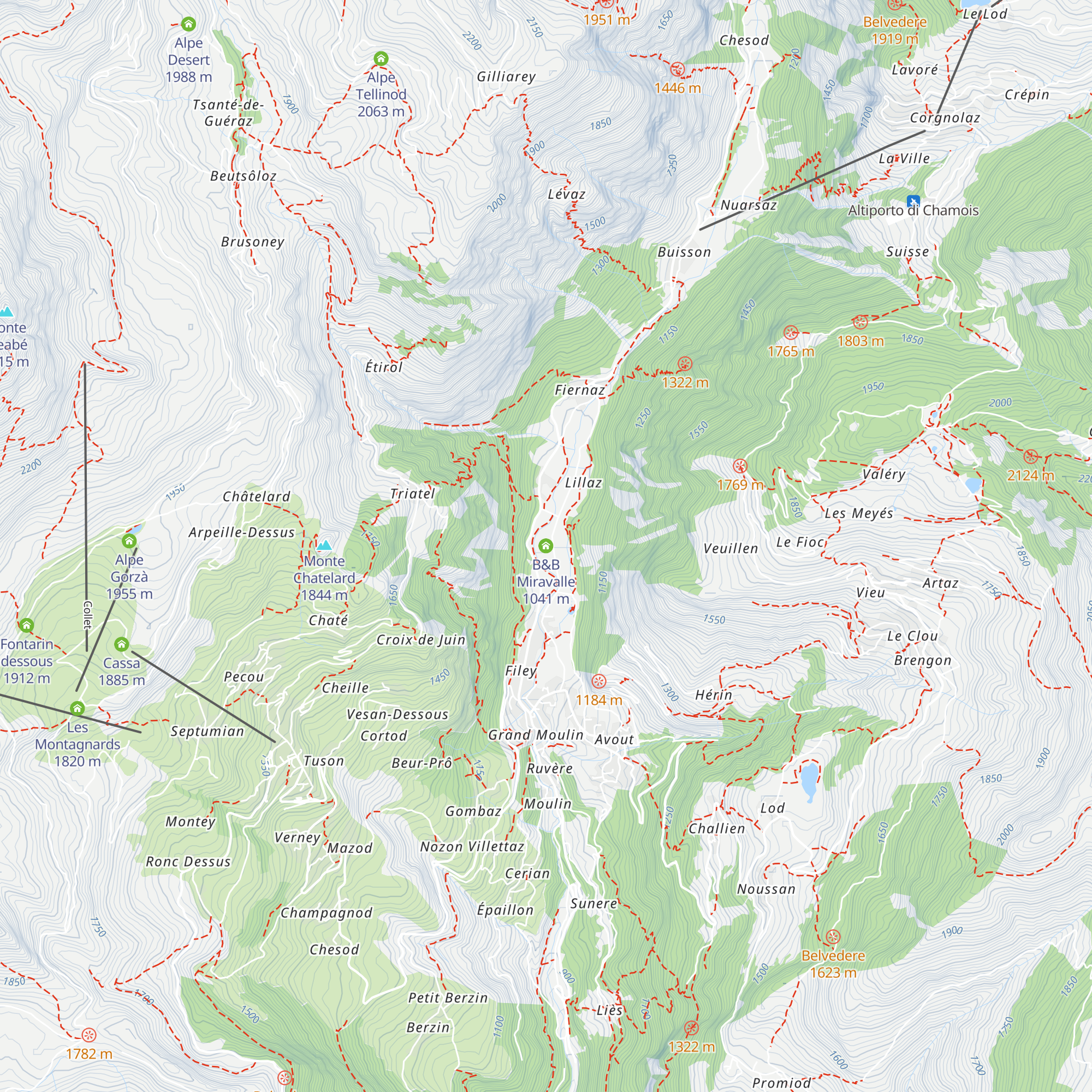 B&B Miravalle map