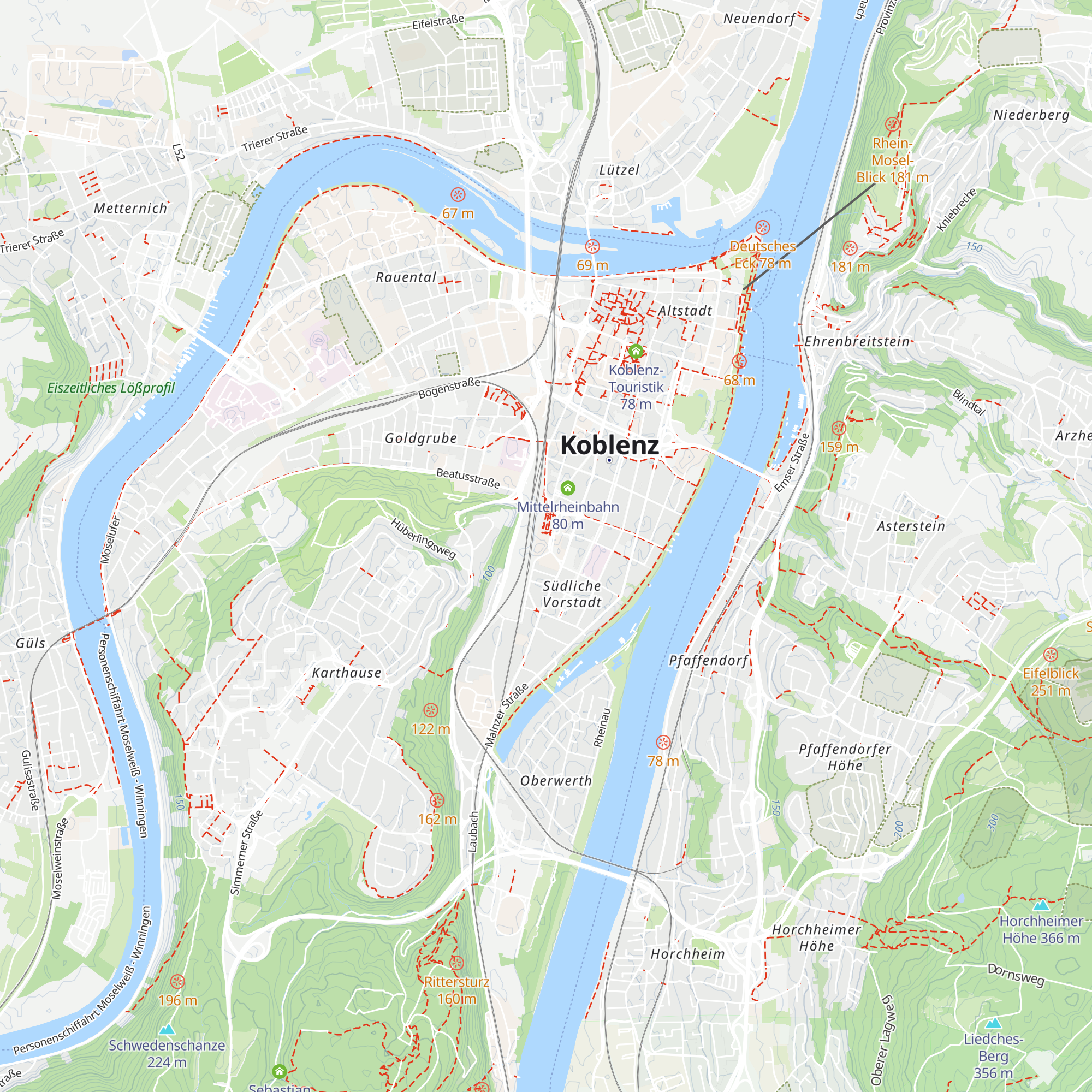 Rhein-Mosel Verkehrsgesellschaft Kundencenter Koblenz map