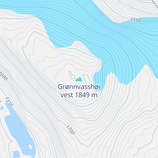Map of Grønnvasshøi vest