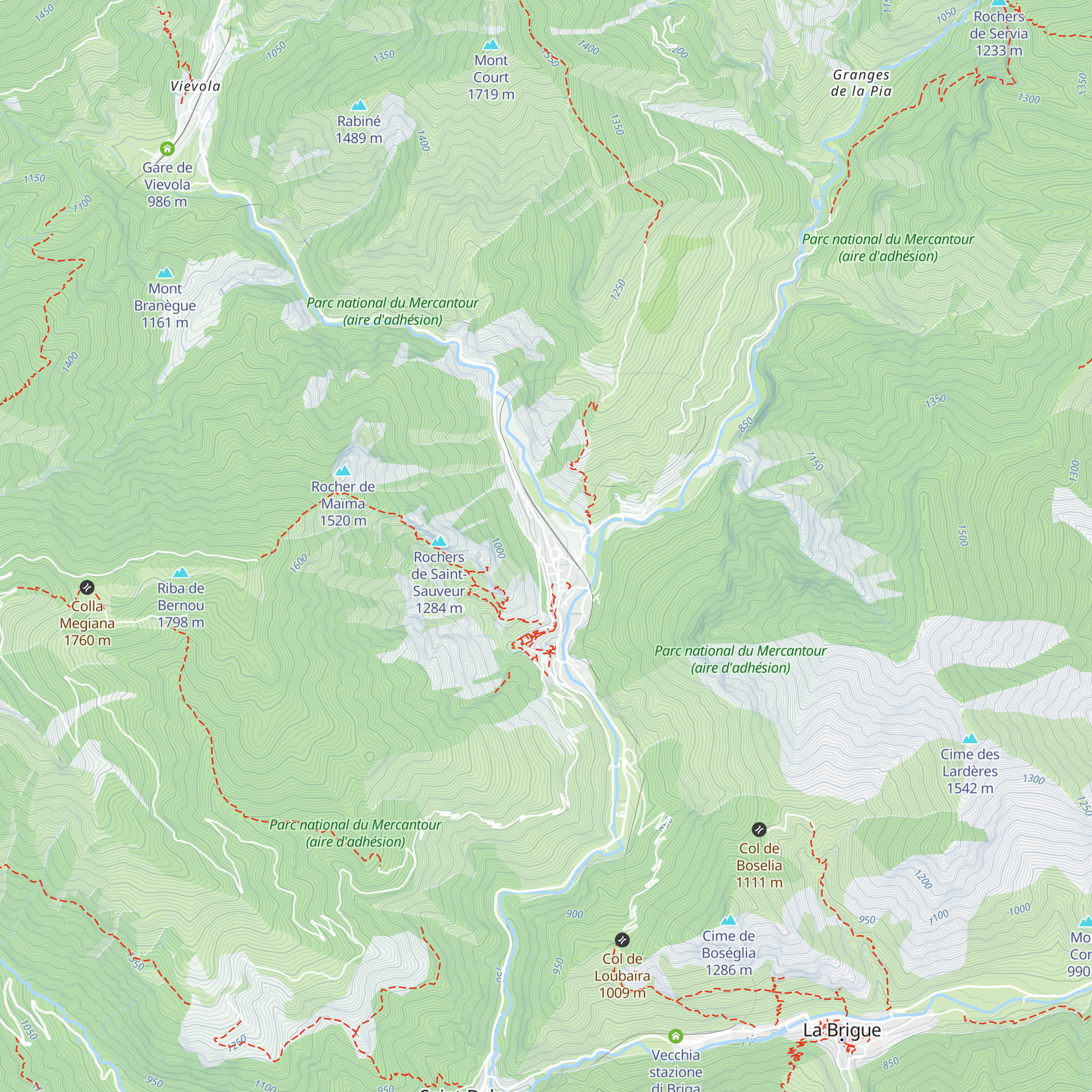 Parc national du Mercantour map