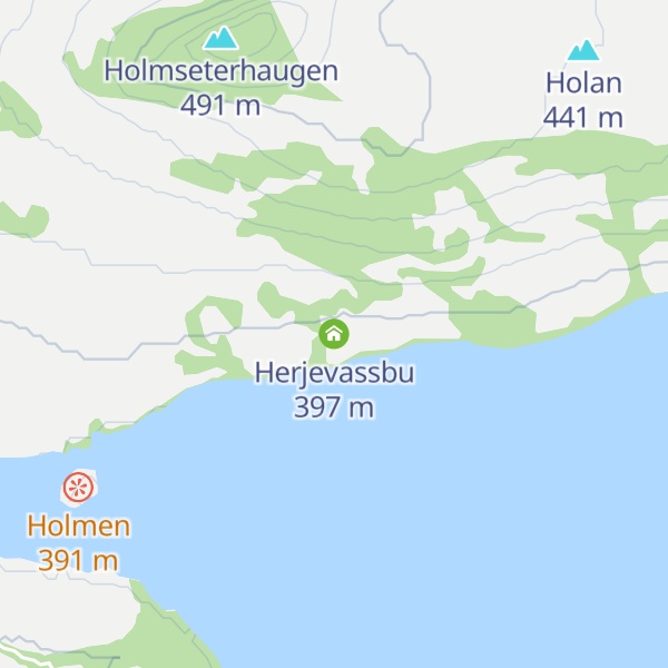 Map of Herjevassbu