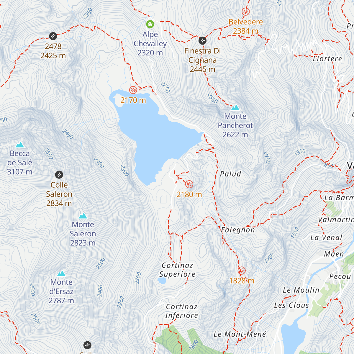 Rifugio Jean Barmasse map
