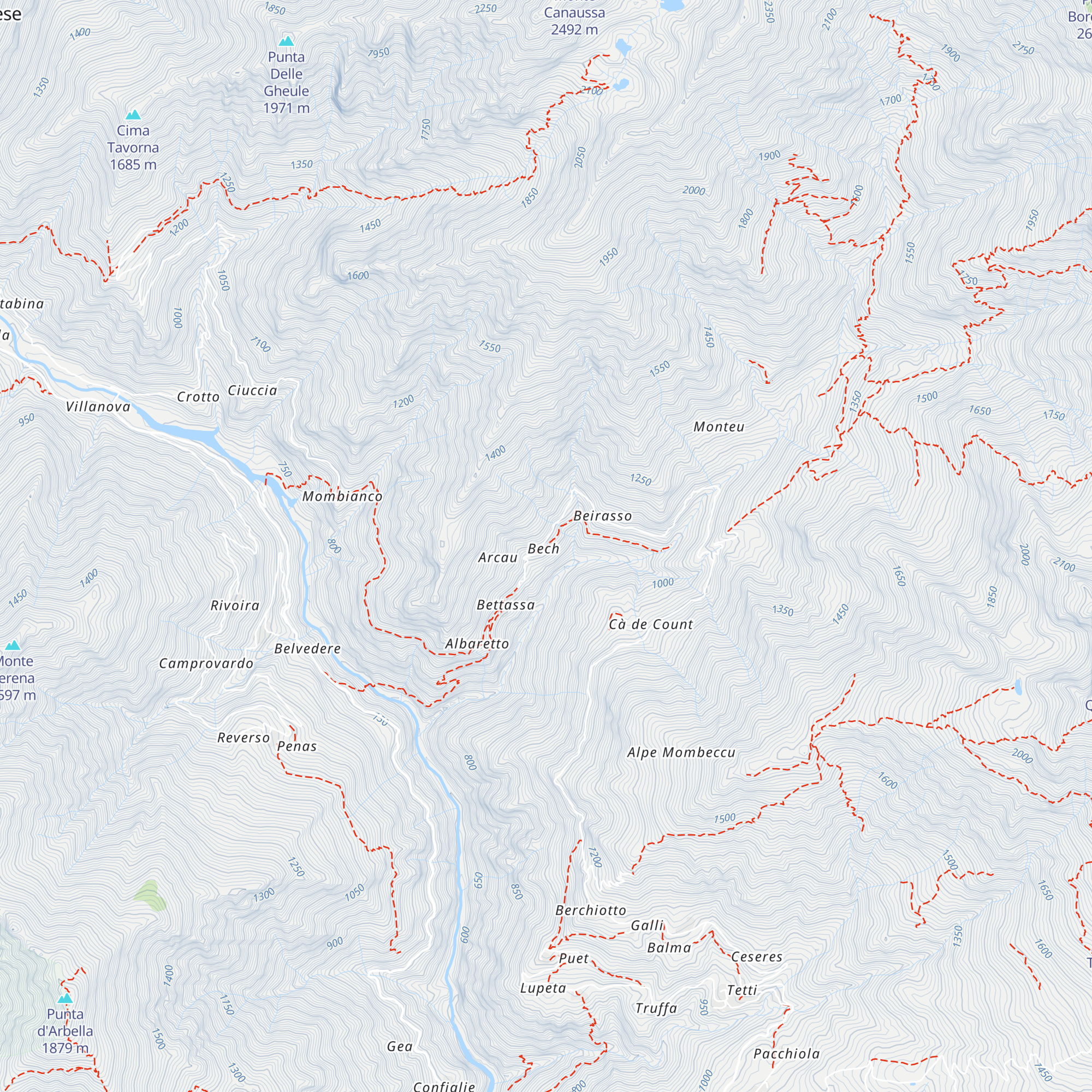 Bivacco Val Verdassa map