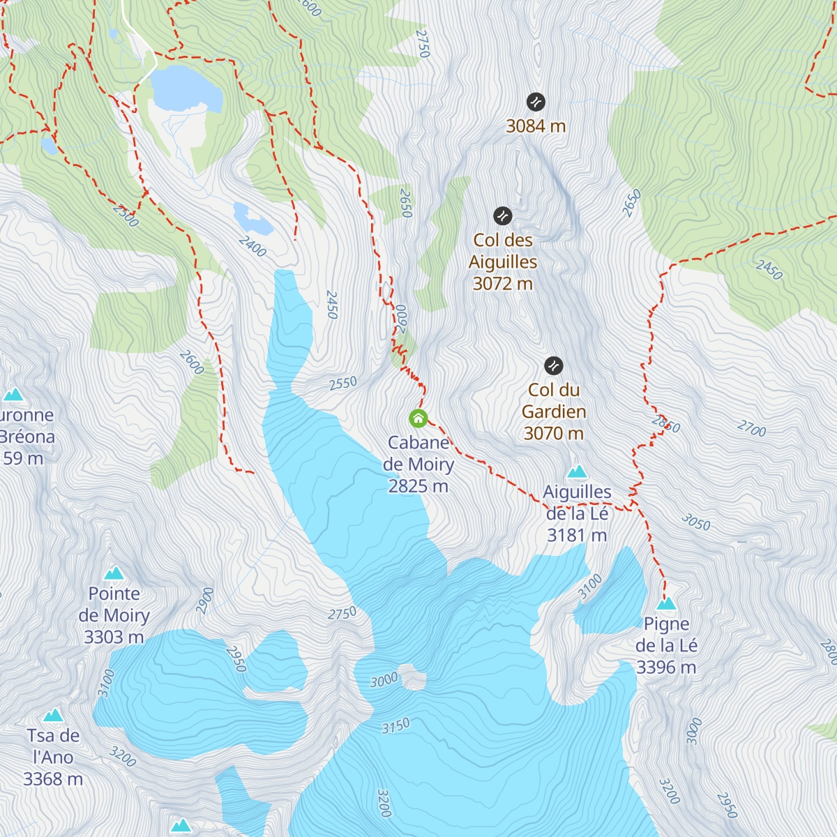Cabane de Moiry map
