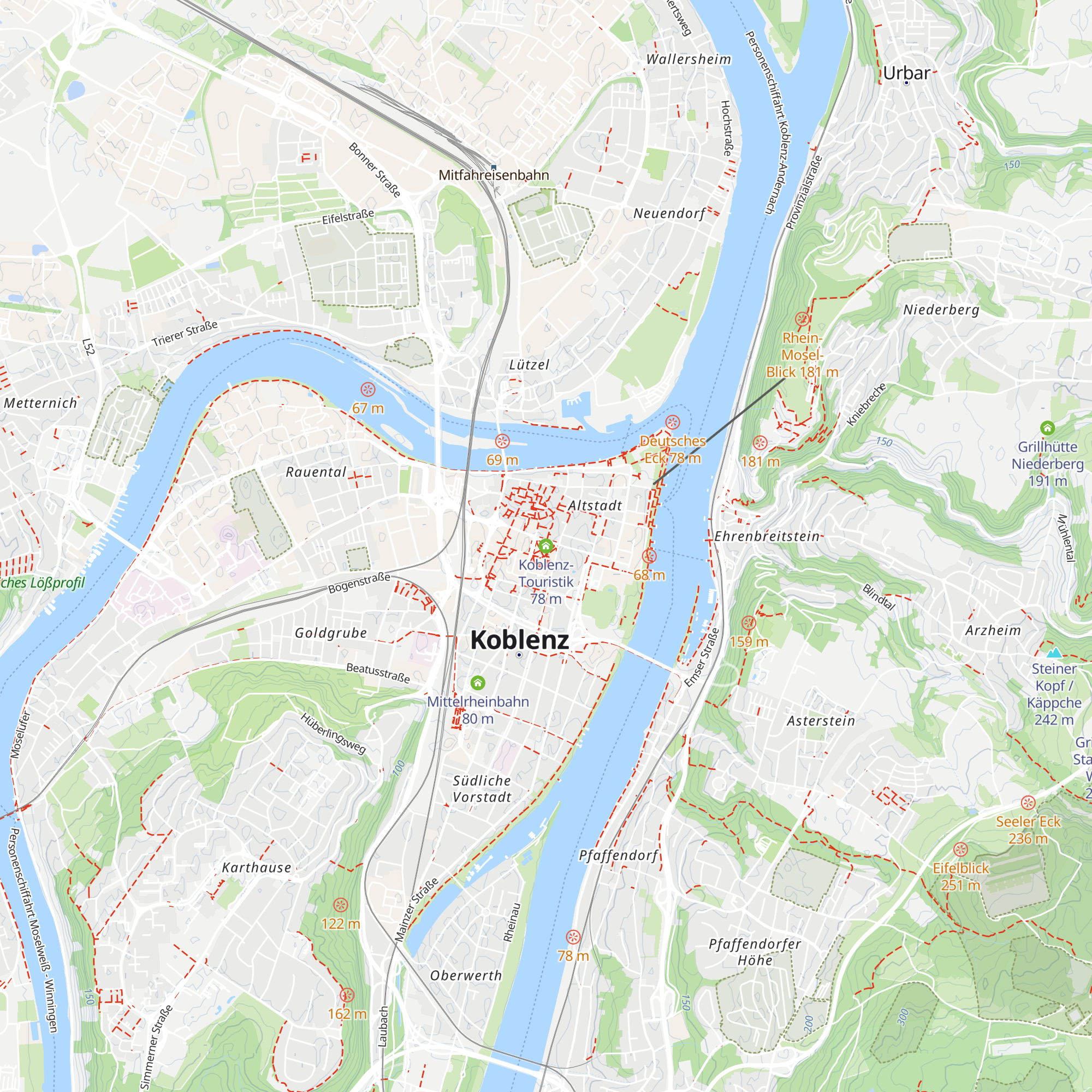 Koblenz-Touristik map