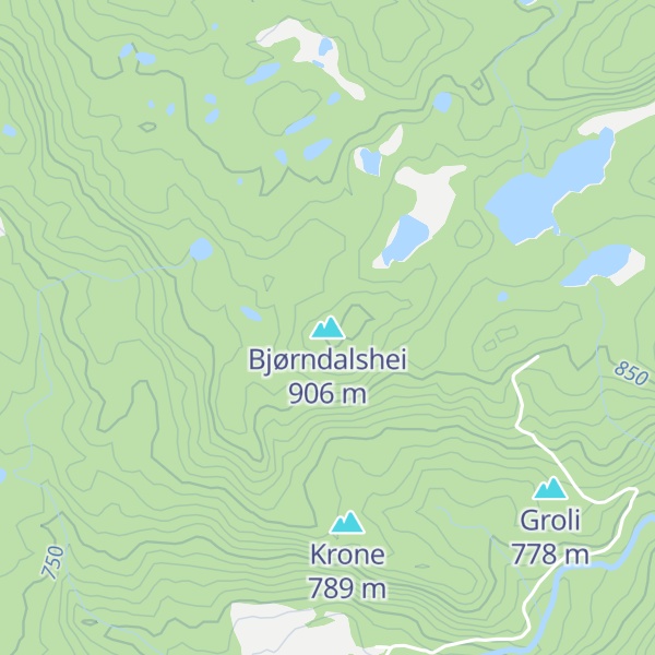 Map of Bjørndalshei