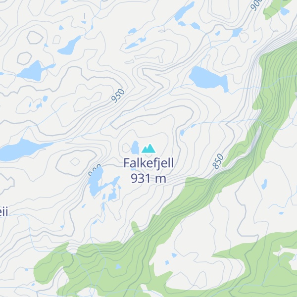 Map of Falkefjell