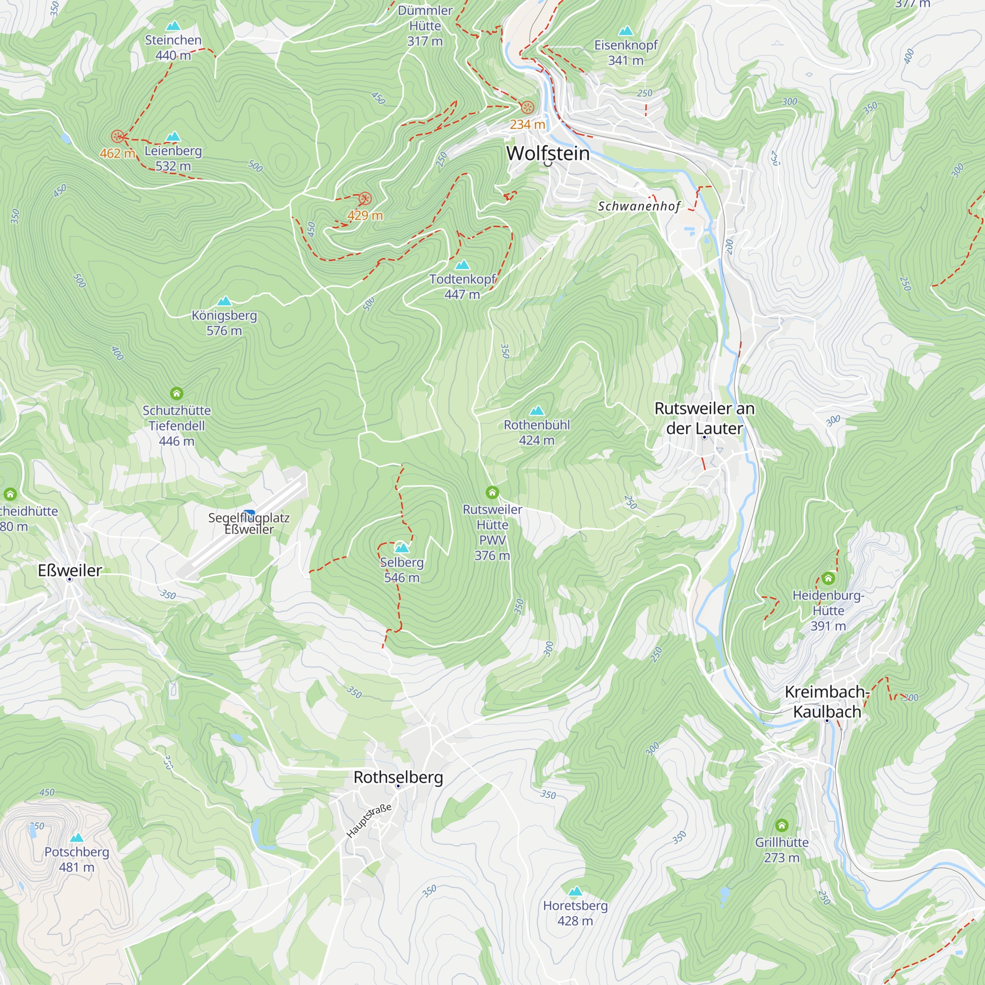 Rutsweiler Hütte PWV map