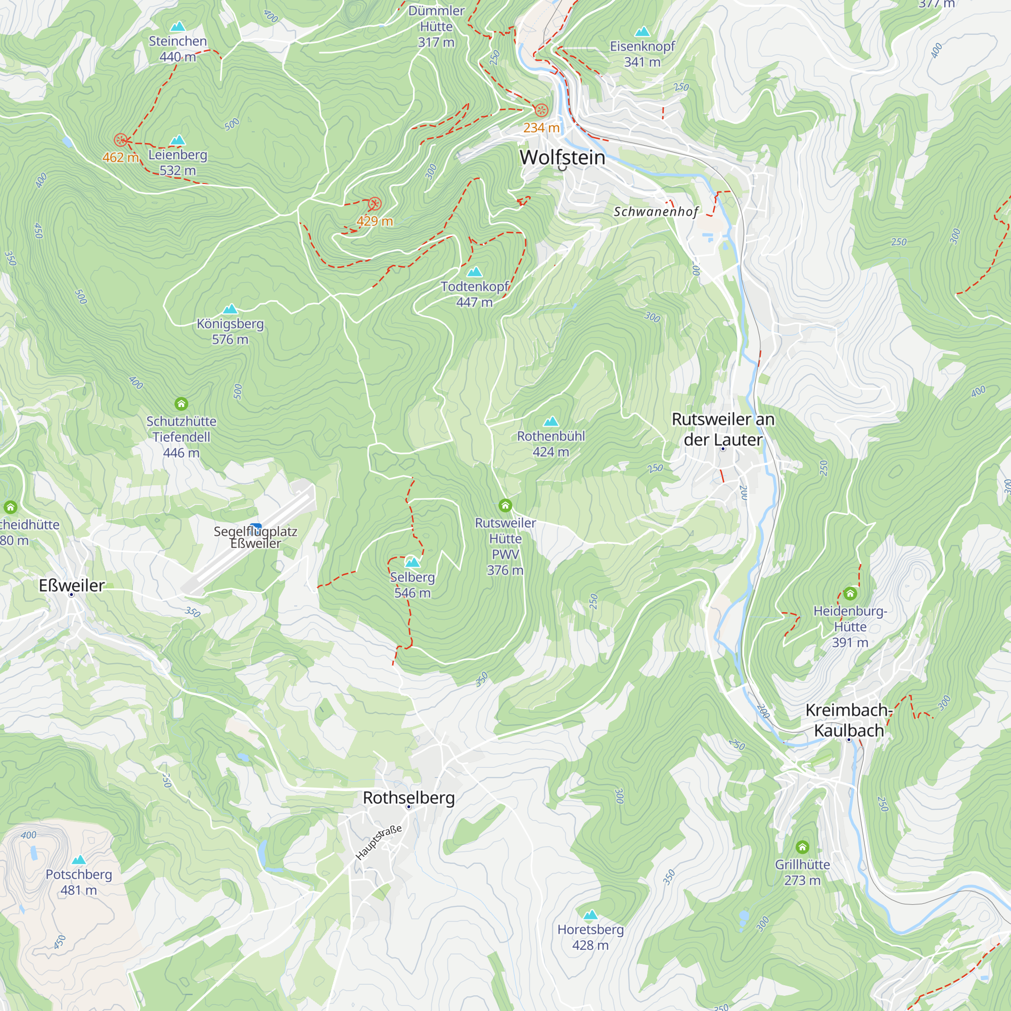 Rutsweiler Hütte PWV map